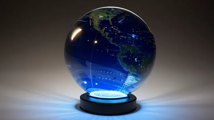 glowing glass globe