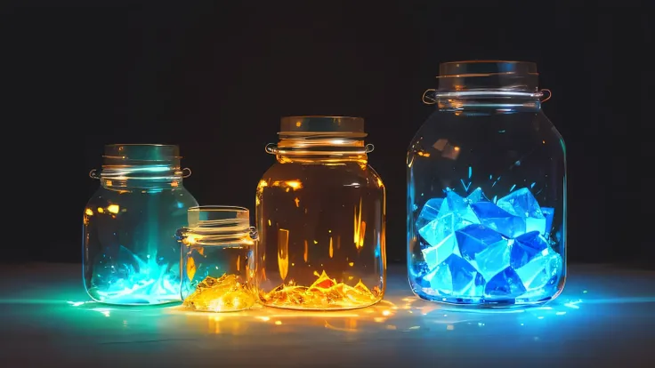 glowing acrylic jar