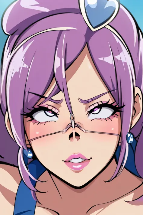 ( Berry Cure (Pretty fresh cure!) Pretty fresh cure! Berry Cure :1.5),( nose hook:1.5),(Facial realism)超 puffy lips, Super thick lips, Face kissing,, shiny skin,masterpiece, highest quality, mischievous smile,(vapor:1.2), (happy:1.4),(ahegao:1.6),(Roll y...