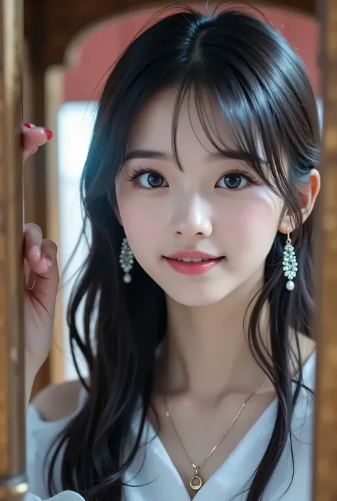 ( masterpiece:1.2, top quality made of straw ), ,{{ young woman alone:18age:smile}} ,{{ large double eyelids: mascara: teardrop bags}},(, ,, Stretch your knees , , open legs :1.7),break,
、weak, tempts,frills:1.4),break,( sitting, flashy earring...