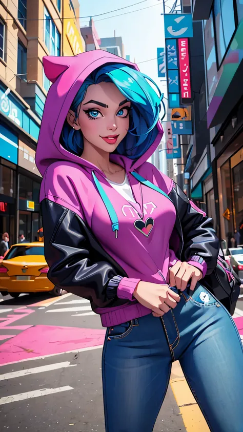 Avant-garde pop art, (((Standing in the city))), amazing, best quality, vector art, stylish design, ((The most beautiful girl ever)), (((Best quality))), HDR, ((Details)), ((Masterpiece)), ((Super detailed)), ((Looking sideways, looking at the camera over ...