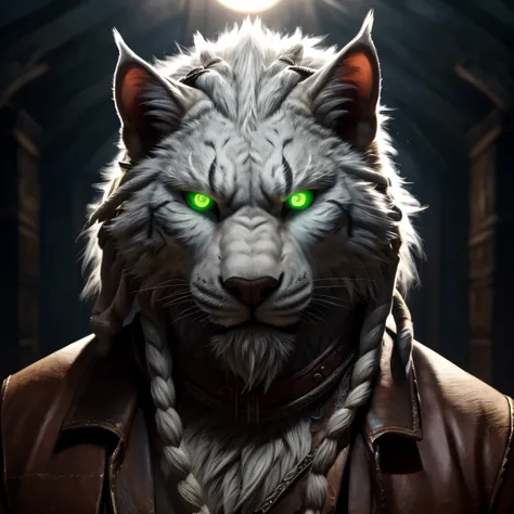 masterpiece,best quality,studio lighting,confident pose,glowing eyes,perfect face,perfect hands,detailed nose, detailed eyes,realistic colors,Rengar,male,feline,wild,cowboy shot