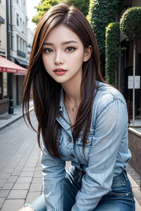 (( realistic lighting, best quality,  8,000,  masterpiece:1.3)), (Lock focus:1.2),  for 2 girls，beautiful woman with perfect body:1.4， beautiful Korean girl ， K-pop idol ，big blue eyes，Double eyelid long lashes ，plump sexy red lips，Complex and detailed fac...