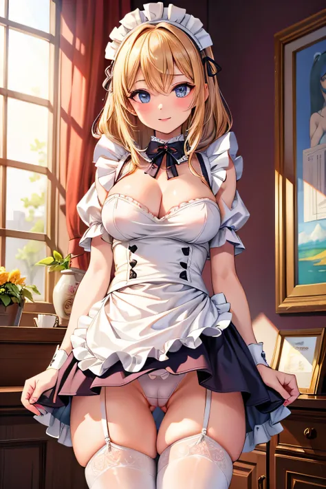 ((best quality)), ((masterpiece)), (detailed), 1girl, sexy,maid,cameltoe