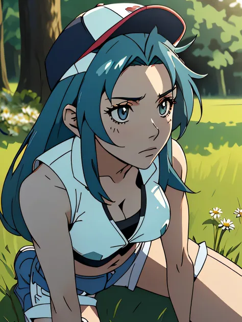 1girl in, age21, Kaname Chidori, photo of perfect woman, portrait, looking straight at camera, 5'1", Solo, Aesthetic artwork, (Straight aqua blue hair, waist length blue hair:1.25), (clear skin, pale skin, small breasts, B-cup, runners body, very thin wais...