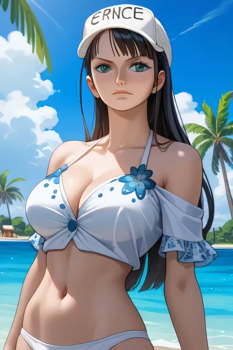 Ultra-realistic 8kCG,masterpiece,（hyper detailed background，delicate patterns，intricate-detail）,best qualtiy，extremely detailed woman ，extremely detailed eye and face，extremely detailed eye，Nico Robin ，O cabelo multicolorido，No bangs，((long hair:1.39)),Hai...