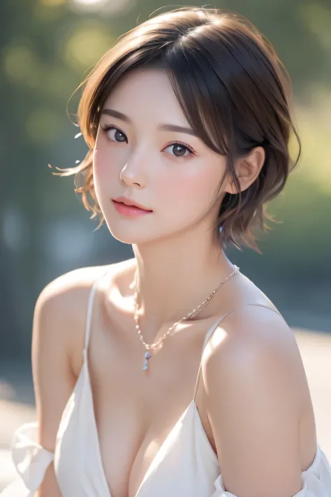 最high quality , HD , 1 girl,Soft Dress ,necklaces , gem,  beautiful face, moreover_body,  Tyndall phenomenon , realistic ,  rimlight, 2 Tone Lighting,(Delicate Skin:1.2), 8K Ultra HD for skiing, DSLR , Soft Writing , high quality ,Super beautiful girl, HD ...