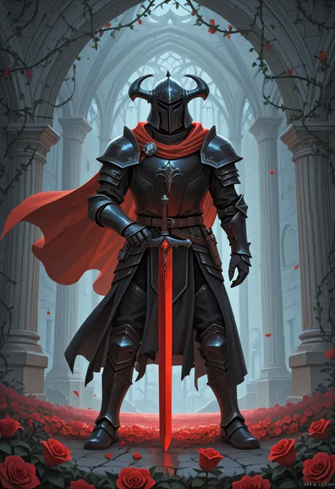arafed high details, best quality, 16k, (ultra detailed: 1.5), masterpiece, best quality, (extremely detailed), RAW, dnd art, fantasy art, an epic sword with a rose vine entwined on the blade, a magnificent silver shinning sword, with a diamond in the hilt...