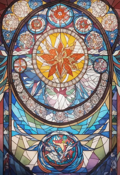 a close up of a  stained glass window with a dragon on it, Josetsu,  pixiv contest winner,  Art Deco , glowing  stained glass backdrop,  fire stain glass  ,  stained glass art,  dragon , &#39;&#39; Dragon Wallpaper,  Dragon Painting,  stained glass!!,  sta...