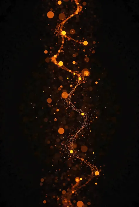 Generate a strip of an  abstract visualization of a digital network with interconnected glowing orange nodes and lines, symbolizing data flow, blockchain, or artificial intelligence on pure black gackground