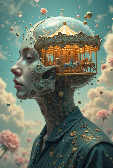 Person with a carousel inside their head