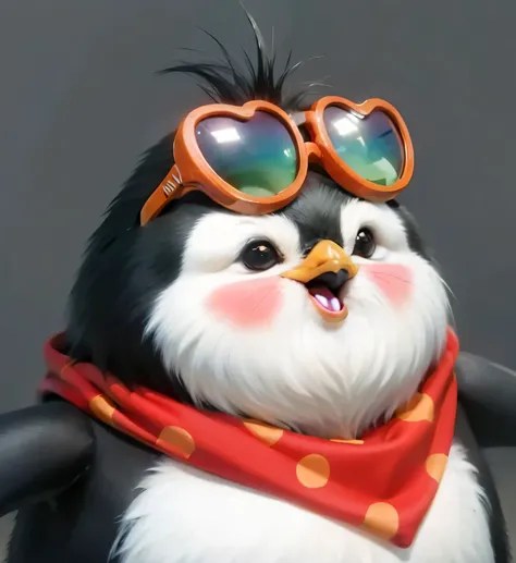 Penguin furry texture scarf texture sunglasses material texture detail HD