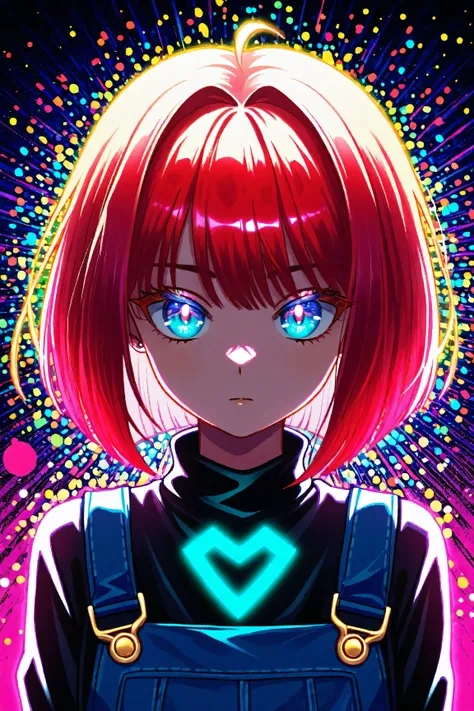 Expressionist artwork image of a kpop idol, portrait, korean woman, colorful, color splash, neon colors, make it weird and gallery worthy, psychedelic, 60s, trippy, robot girl,