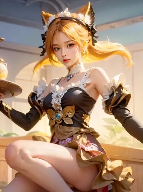  close up of a girl or woman (K-Pop idol), detailed hair , big booobs ,  shadowbringers cinematic, 4 k detail fantasy, a beautiful fantasy empress, game cg, xianxia fantasy, xianxia hero, 2. 5 d cgi anime fantasy artwork, cinematic goddess close shot, ruan...