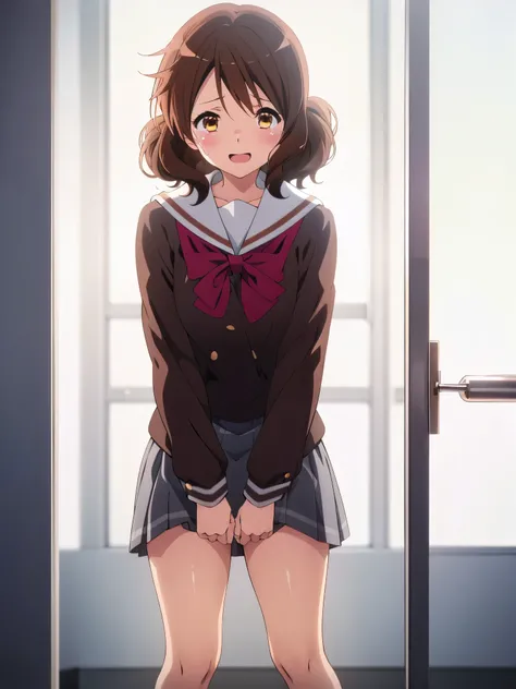 1 girl, HD , look away , opens her mouth , And blush , opened my mouth slightly, tears, Awkward, crying expression , anime, very detailed, Gentle colors, anatomically accurate, high detail, textured skin , very well detailed , pee by feces、c...