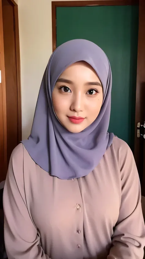 Beautuful Women、hijab, indonesian, a room、photo close, Room、The face is cute、Vanrak Ayyans appears、1 girl, heavy big breasts (H cup), big nipple