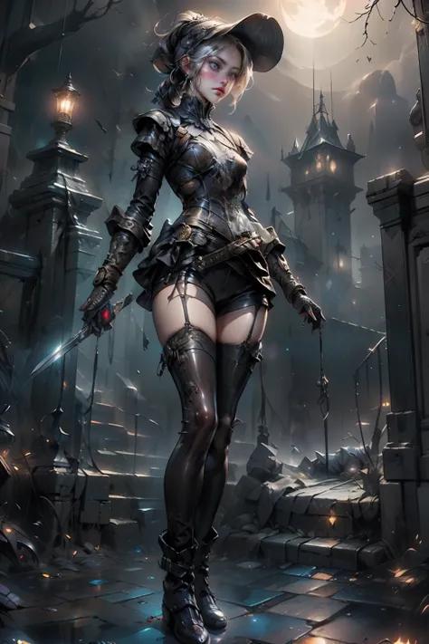 ((best quality)), ((masterpiece)), (detailed), score_9, score_8_up, score_7_up, score_6_up, (1girls), a female occultic knight, witch, knight, wielding a rapier-like sword, perfect face (((mastepiece, of the highest quality, super detailed))), photorealist...