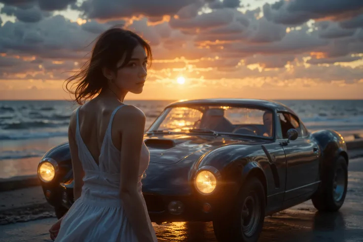 (( Masterpiece , Highest quality, Highest image quality, high resolution, photorealistic,  RAW Photo, Extremely detailed combined CG 8k)),
road trip at sunset  Masterpiece , great quality, twilight, shadows, superdetailed,  Masterpiece , high quality photo...
