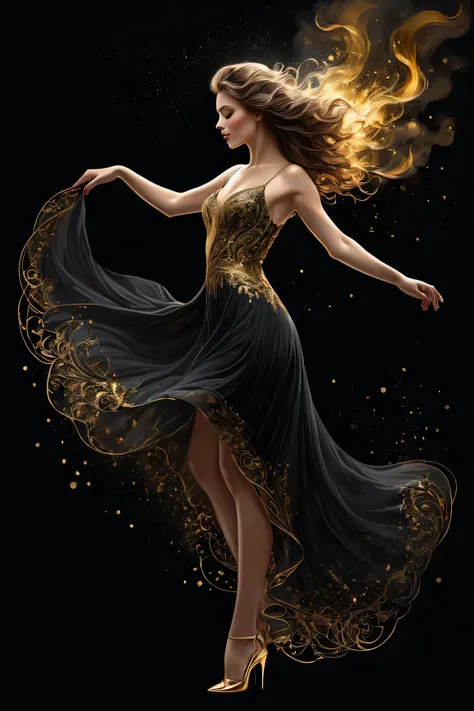 poster, full body,  Shadow art , red outline drawing on a dark  black background,  red light from behind ,  red contour silhouette ,  flowing hair , "(Beautiful silhouette (young) ),  perfect physique ,  slender graceful shapes ,  charming modesty  , ( shy...