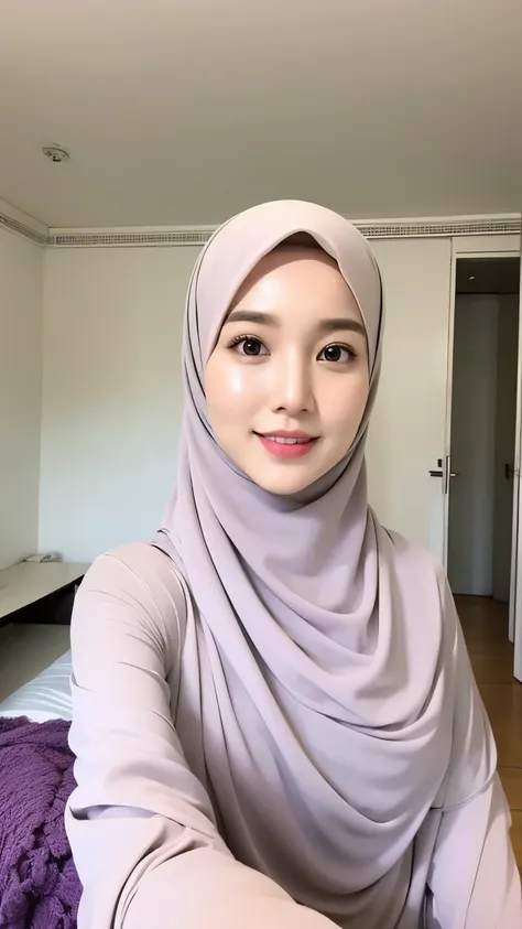 Beautuful Women、hijab, indonesian, a room、selfee、White Room、The face is cute、Vanrak Ayyans appears、1 girl, stylish