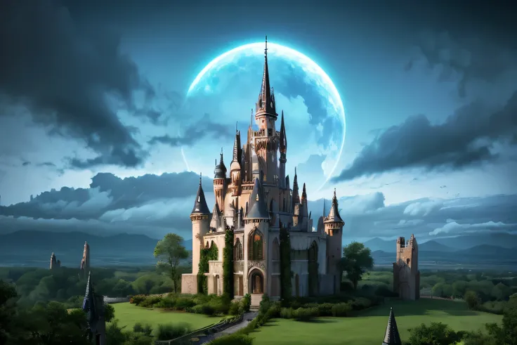 glass castle: glass castle
gothic style: gothic style, gothic-inspired
Fantastic: Fantastic, magical, Ethereal
sky: sky, heavens