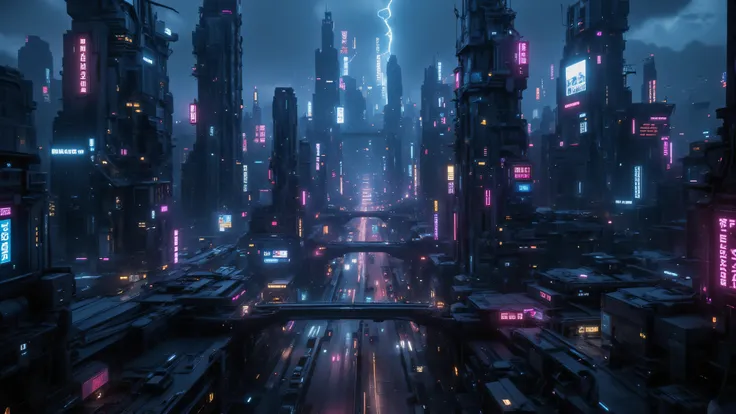 cyberpunk city, from above ((cyberpunk style)), Hi-Tech city, mechanical enhancement, (high-tech fantasy), robotics, blade runner 2049