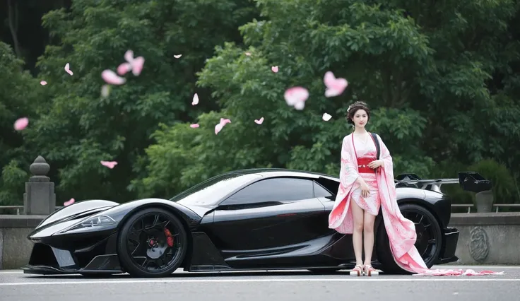 car and japanese woman