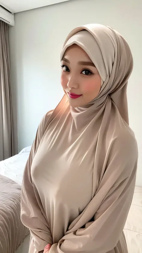 Beautuful Women、hijab, indonesian, a room、White Room、cute face、Vanrak Ayyans appears、1 girl, stylish, big tits, big breast, big nipple fuck