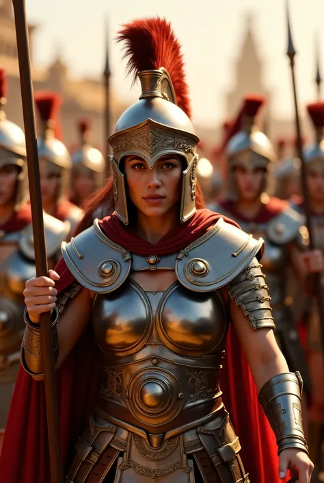 **Prompt:** Create an intricately detailed groups of a Greek female hoplite Spartan unit set in ancient Greece, showcasing hyper-realism and a symmetrical composition. Capture the scene from an ultra-wide angle, immersing the viewer in the vibrant yet hars...