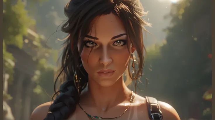 a highly detailed, ultra-hd artwork of [lara croft], elegant, taned lines, with intricate textures, cinematic lighting, and stunning realism. 8k resolution, extreme clarity, and lifelike depth. inspired by concept art from high-budget movies and aaa games