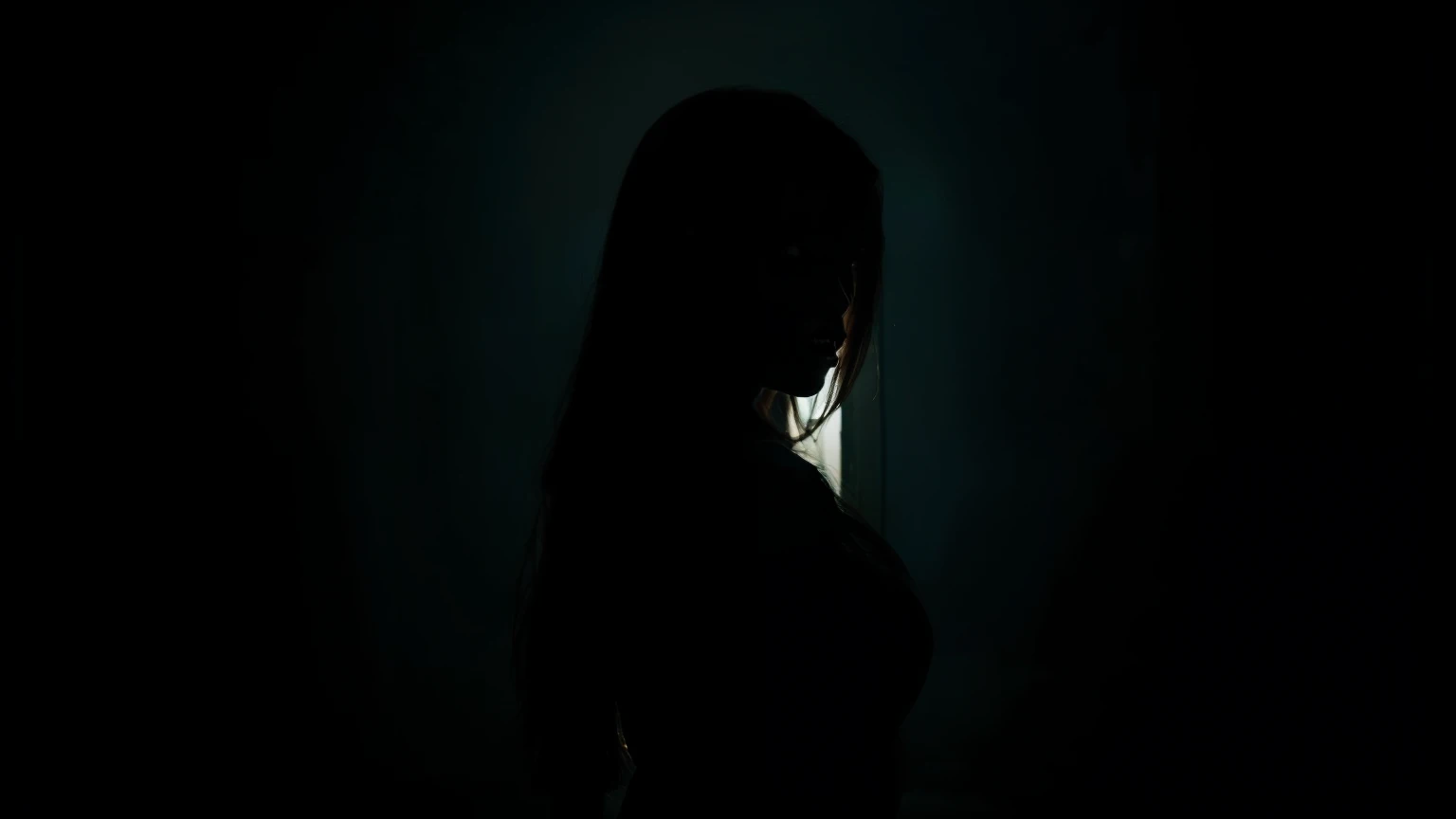 As the young woman slowly turns around, the ghost is standing right behind her. Its mouth is unnaturally wide open, revealing a dark void inside. Its fingers are long and bony, reaching toward her. The dim lighting makes its presence even more terrifying. ...