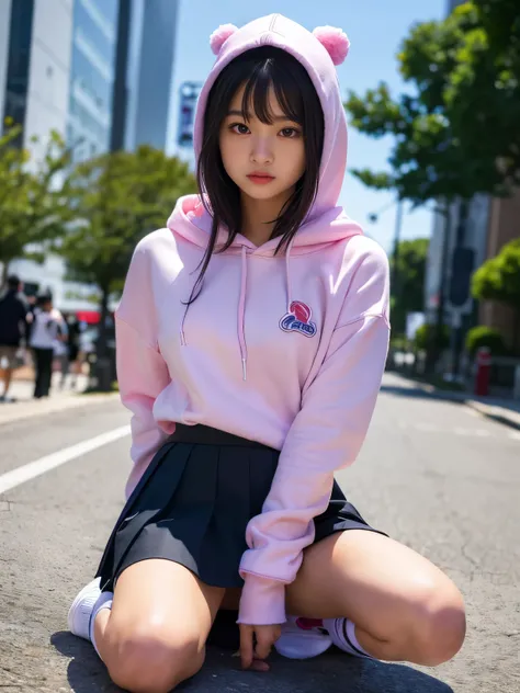 (Best-quality, Masterpiece, Ultra High Resolution, (Photorealistic:1.4), Raw Photo, depth of field, professional lighting, perfect anatomy, extremely details),  
1girl, (((15-years-old))), (((the most famous Japanese idol))), looking at viewer, (ecstasy:1....