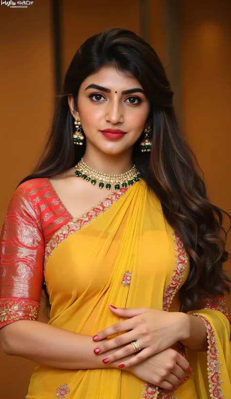 Beautiful Indian Woman, wearing saree, sari Beauty, gorgeous, Apsara, Maharani, royal queen woman, nymph from Hindu Mythology, Urvashi, matchless beauty, Highly detailed, Oil Painting by Peter Paul Rubens inspired by Raja Ravi Varma, Matchless beauty, capt...