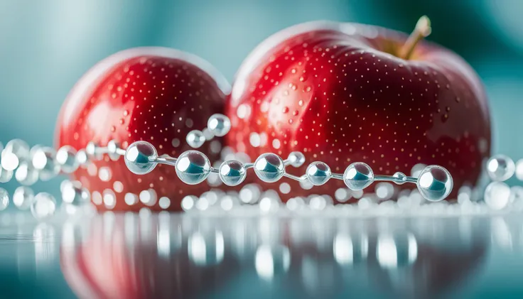  A close-up shot ，showing a red apple covered with bubbles, cherry explosion, there is one cherry,  macro art , Super Macro, dew, cherry,   professional fruit photography, extremely detailed photography, beautiful close-up shot, HD macro photo, Macro Photo...