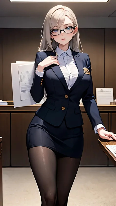 ((Masterpiece, top quality, high resolution, highly detailed CG unified 8K wallpaper)), (huge stunning goddess shot, very hot and sexy, jaw-dropping beauty, perfect proportions, beautiful body, slim body beauty:1.3), (Female lawyer, persuading jurors in co...