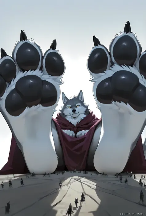 (side view of a closeup wolf foot: 1.2), (ultra closeup of a wolf boys foot only: 1.3), (furry wolf boy: 1.1), robes, simple background, (ultra closeup of wolf feet: 1.2), (foreshortening: 1.2), (closeup wolf foot: 1.2), sitting, (showing paws: 1.1), (macr...