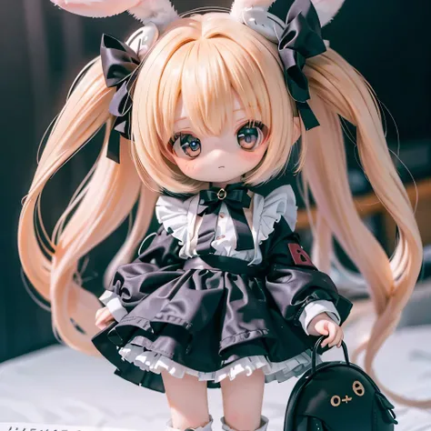 
            rabbit girl           、       chibi    、     young girl、            gothic lolita clothes  (((bow)))(((Pinch the end of the skirt and say hello)))