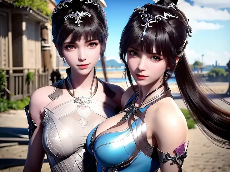 1 girl, Close-up of a woman in a silver blue dress, Cheng Weipan Art Station, Xiuxian Technology Sense, detailed fantasy art, Stunning character art, Epic and beautiful character art, beautiful armor, Extremely detailed artistic sprouts, Detailed digital a...