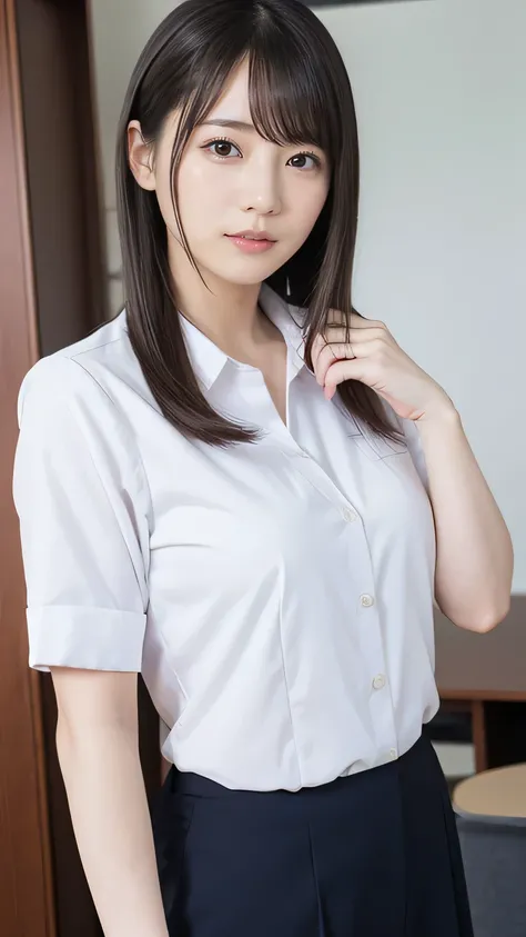 one girl、 masculine style images 、 employee ID at large corporate offices、nude,