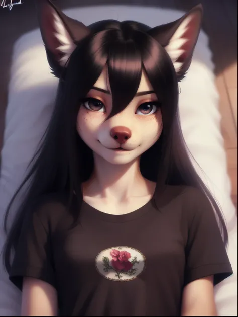 ((Realistic portrait, anthropomorphic dog, cute tea Casual t-shirt dress, 16yo)), flat chest, small breasts, anatomically correct, Schlank, Hochgeladen E621, detailed flauschige fur, (von Fluff-Kevlar, Iskra, personalami, wolfy-nail, Pino Daeni), realistic...