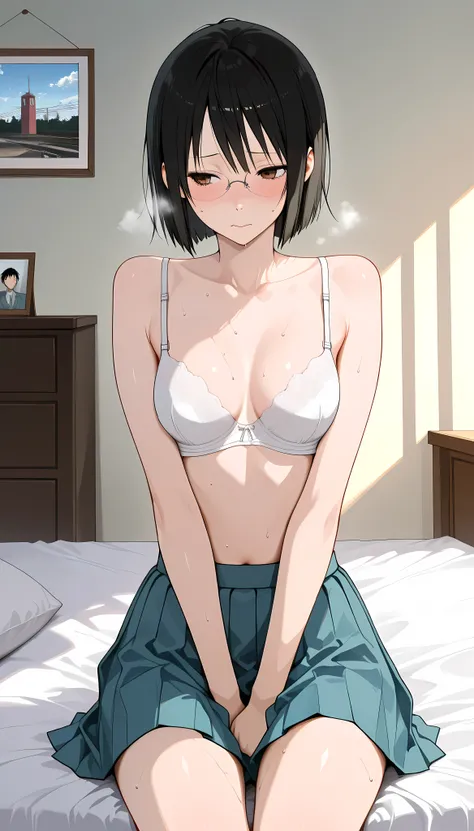 (masterpiece,best quality:1.2,amazing quality,very aesthetic,absurdres,newest,realistic),official style,(anri sonohara,  durarara !!),1woman,after sex,(adult:1.2),(very small head:1.2),medium breasts,(ideal ratio body proportions:1.2,slender body:1.3,thin:...