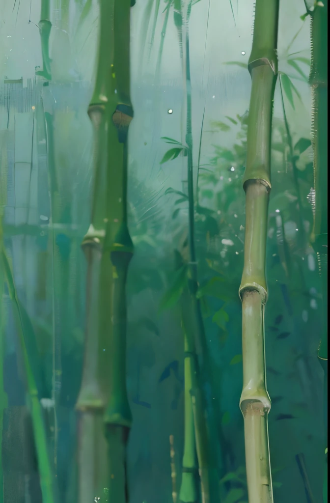 a close up of a bamboo tree with water droplets on it, beautiful nature, nature wallpaper, green rain, after the rain, wet from rain, beautiful natural background, beautiful wallpaper, bamboo, dewdrops, hd wallpaper, dew drops, after rain, really beautiful...