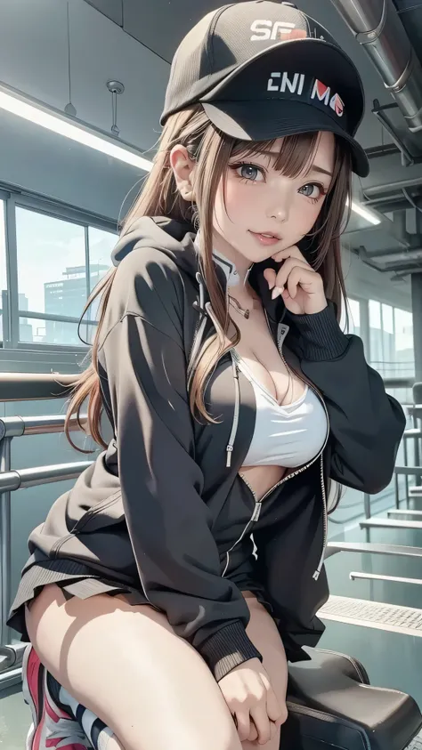  anime girl  with a baseball cap and a baseball cap on, Girls Frontlineスタイル, high quality  anime art style , cyberpunk  anime girl , Style Anime,  I began to feel  , cyberpunk  anime girl  in hoodie,  anime girl , ( anime girl ), Anime Wallpaper,  anime ar...