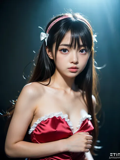 (Best-quality, Masterpiece, Ultra High Resolution, (Photorealistic:1.4), Raw Photo, depth of field, professional lighting, perfect anatomy, extremely details),  
1girl, (((12-years-old))), the most famous Japanese idol, looking at viewer, (ecstasy:1.3), 
(...