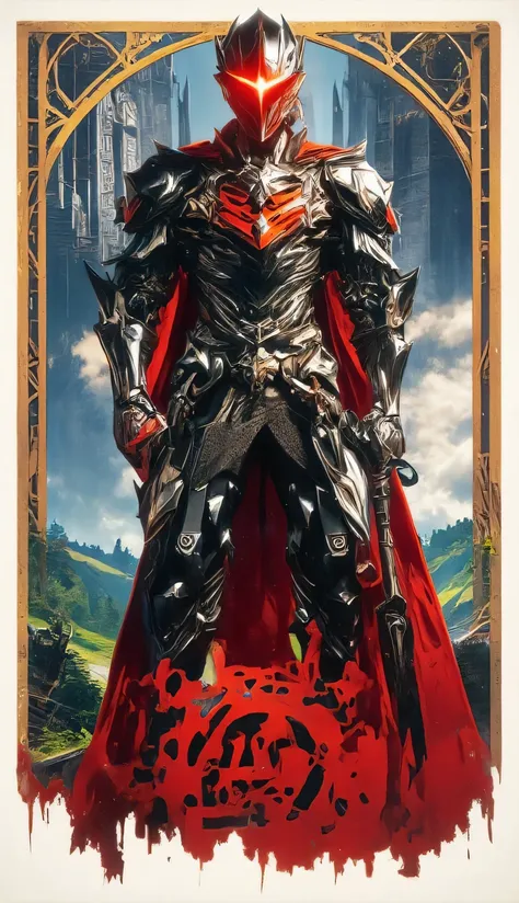 Power Rangers in medieval knight-inspired armor, featuring heraldic crests and Gothic designs. The color schemes are bold and striking. Setting: a medieval castle surrounded by forested hills.