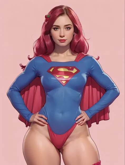 "A hyper-realistic woman known as Strawberry Shortcake, Supergirl