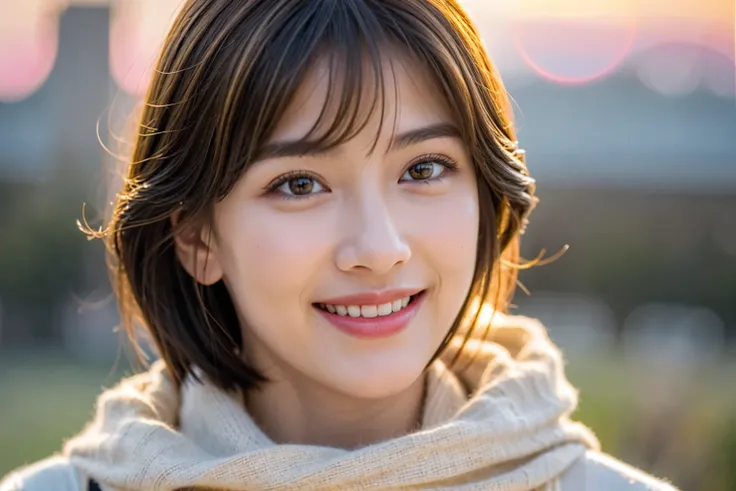 ((White Wine)),(( wine glasses)),(realistic, superrealistic:1.4), 16K Hi-resr, Hi-Res ,((White Wine)),(( wine glasses)), happy smile、Age 31,29 years old, Japanese Beauty, short hair, best smile、japanese actress, so beautiful( just like the real thin...