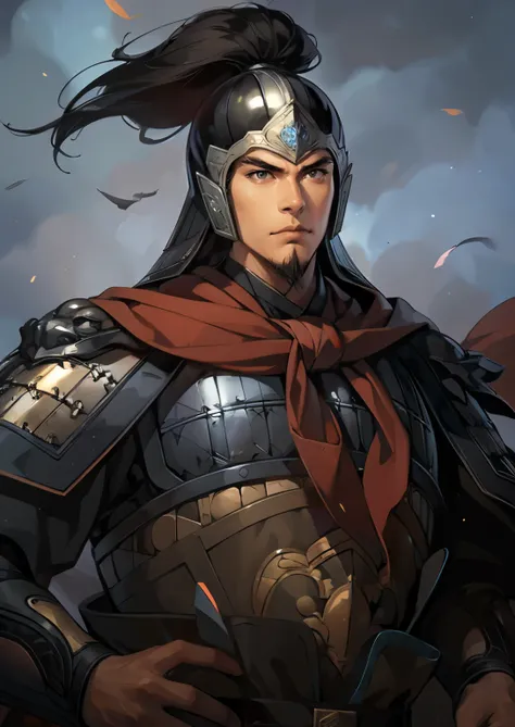 (((Maintain color ))), ((( picture style maintenance ))), ((Maintain the composition)), Attractive Man , perfect face, ((black eyes)), (( black hair)), General in armor,
