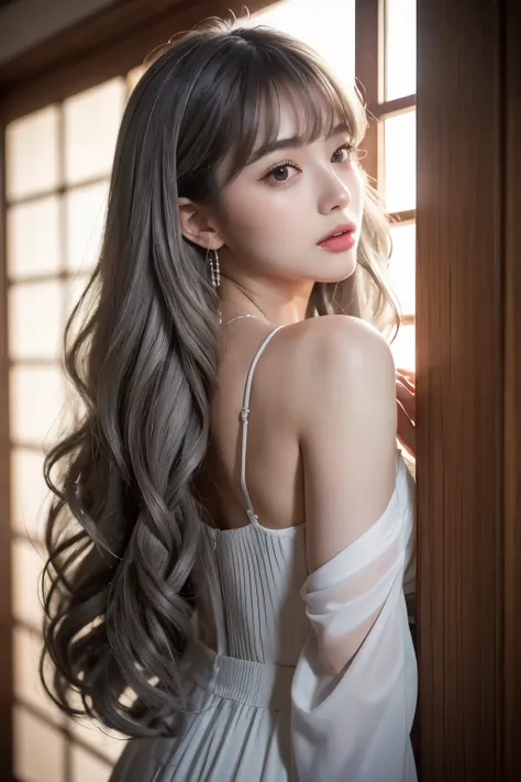 masterpiece, 8k, Award Winning Photos , Photorealistic, realistic, 非常に Details, super high definition, Ray Trakun, ///1 person, The most beautiful, 20 years old , (sexy, Has a Protruding Tongue ), (Gray Hair:1.2),///Human details glossy skin , details ...