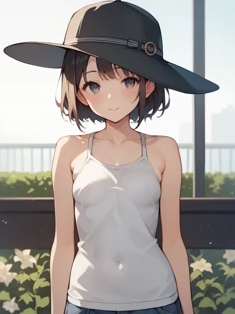  score_9,  score_8_up,  score_7_up, woman, (((anime))),  source_anime, nsfw，uncorrected， very young girl， Low， body type，「Wear a hat with cute hawk」 written on it .  in the middle of the size ，small breasts ，